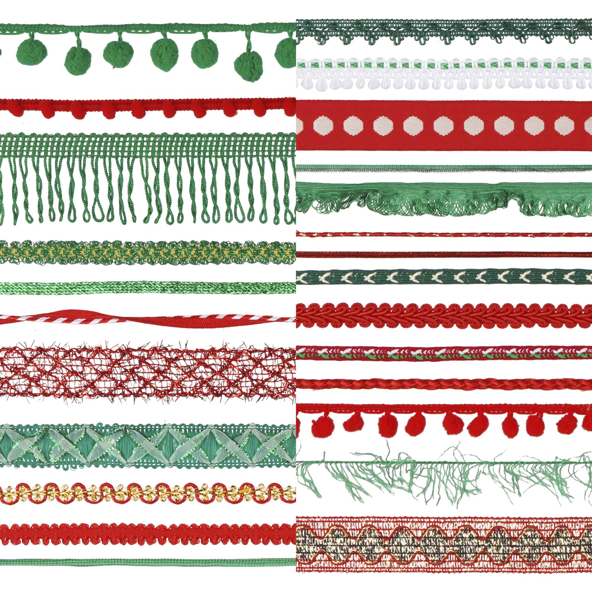 Red & Green Ribbon Trim by Celebrate It®, 25ct.